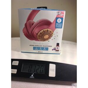 Brookstone Aroma Wireless Bluetooth Headphones Pink Lavender‎ Essential Oil NEW